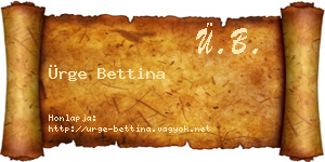 Ürge Bettina névjegykártya